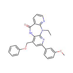 CCN1c2ncccc2C(=O)Nc2c(COc3ccccc3)cc(-c3cccc(OC)c3)nc21 ZINC000013744665
