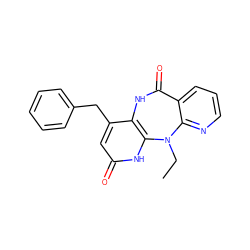 CCN1c2ncccc2C(=O)Nc2c(Cc3ccccc3)cc(=O)[nH]c21 ZINC000013744662