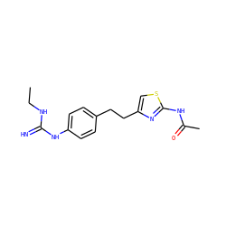 CCNC(=N)Nc1ccc(CCc2csc(NC(C)=O)n2)cc1 ZINC000095581743