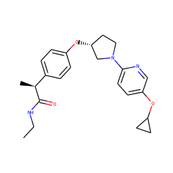 CCNC(=O)[C@@H](C)c1ccc(O[C@@H]2CCN(c3ccc(OC4CC4)cn3)C2)cc1 ZINC001772617361