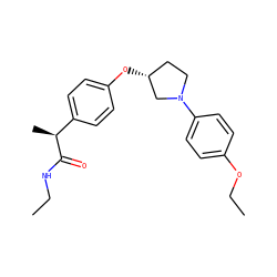 CCNC(=O)[C@@H](C)c1ccc(O[C@@H]2CCN(c3ccc(OCC)cc3)C2)cc1 ZINC000221034549