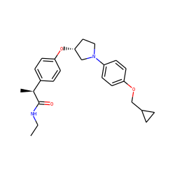 CCNC(=O)[C@@H](C)c1ccc(O[C@@H]2CCN(c3ccc(OCC4CC4)cc3)C2)cc1 ZINC000221044890