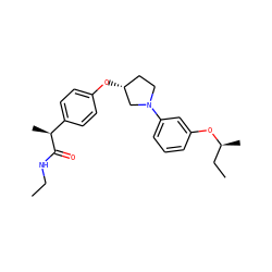 CCNC(=O)[C@@H](C)c1ccc(O[C@@H]2CCN(c3cccc(O[C@@H](C)CC)c3)C2)cc1 ZINC001772583575