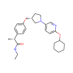 CCNC(=O)[C@H](C)c1ccc(O[C@@H]2CCN(c3ccc(OC4CCCCC4)nc3)C2)cc1 ZINC001772639475