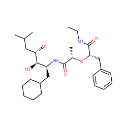 CCNC(=O)[C@H](Cc1ccccc1)O[C@@H](C)C(=O)N[C@@H](CC1CCCCC1)[C@@H](O)[C@@H](O)CC(C)C ZINC000013454883