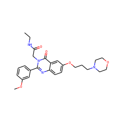 CCNC(=O)Cn1c(-c2cccc(OC)c2)nc2ccc(OCCCN3CCOCC3)cc2c1=O ZINC000066078127