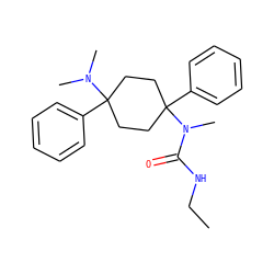 CCNC(=O)N(C)C1(c2ccccc2)CCC(c2ccccc2)(N(C)C)CC1 ZINC000146957356