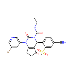 CCNC(=O)N1C(=O)N(c2cncc(Br)c2)C2=C(C(=O)CC2)[C@@H]1c1ccc(C#N)cc1S(C)(=O)=O ZINC001772638246