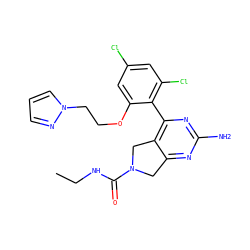 CCNC(=O)N1Cc2nc(N)nc(-c3c(Cl)cc(Cl)cc3OCCn3cccn3)c2C1 ZINC000071317953