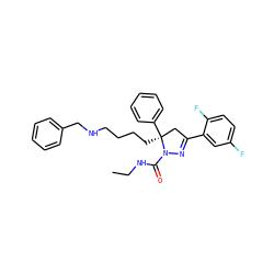CCNC(=O)N1N=C(c2cc(F)ccc2F)C[C@]1(CCCCNCc1ccccc1)c1ccccc1 ZINC000036184655