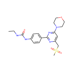 CCNC(=O)Nc1ccc(-c2nc(CS(C)(=O)=O)cc(N3CCOCC3)n2)cc1 ZINC000139125735