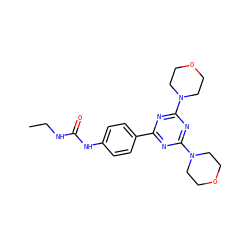 CCNC(=O)Nc1ccc(-c2nc(N3CCOCC3)nc(N3CCOCC3)n2)cc1 ZINC000045367485