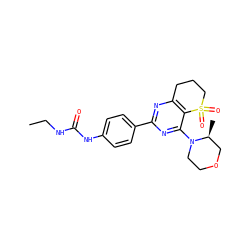 CCNC(=O)Nc1ccc(-c2nc3c(c(N4CCOC[C@@H]4C)n2)S(=O)(=O)CCC3)cc1 ZINC000084669655