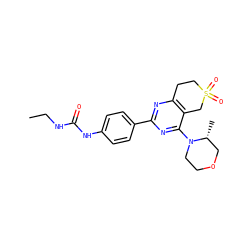 CCNC(=O)Nc1ccc(-c2nc3c(c(N4CCOC[C@H]4C)n2)CS(=O)(=O)CC3)cc1 ZINC000084670384