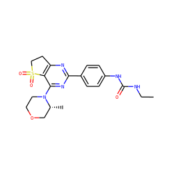 CCNC(=O)Nc1ccc(-c2nc3c(c(N4CCOC[C@H]4C)n2)S(=O)(=O)CC3)cc1 ZINC000084712381