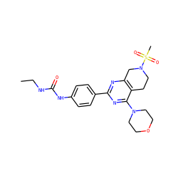 CCNC(=O)Nc1ccc(-c2nc3c(c(N4CCOCC4)n2)CCN(S(C)(=O)=O)C3)cc1 ZINC000095576241