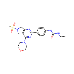 CCNC(=O)Nc1ccc(-c2nc3c(c(N4CCOCC4)n2)CN(S(C)(=O)=O)C3)cc1 ZINC000095579256