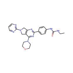 CCNC(=O)Nc1ccc(-c2nc3c(c(N4CCOCC4)n2)CN(c2ncccn2)C3)cc1 ZINC000095579156