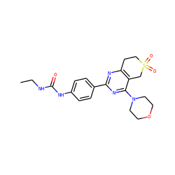 CCNC(=O)Nc1ccc(-c2nc3c(c(N4CCOCC4)n2)CS(=O)(=O)CC3)cc1 ZINC000084706992