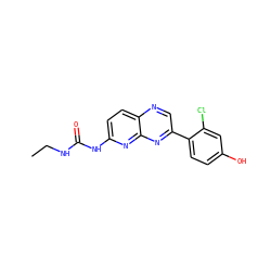 CCNC(=O)Nc1ccc2ncc(-c3ccc(O)cc3Cl)nc2n1 ZINC000169711828