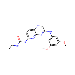 CCNC(=O)Nc1ccc2ncc(Nc3cc(OC)cc(OC)c3)nc2n1 ZINC000169711832