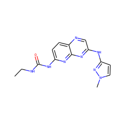 CCNC(=O)Nc1ccc2ncc(Nc3ccn(C)n3)nc2n1 ZINC000169711825