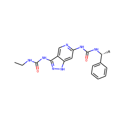 CCNC(=O)Nc1n[nH]c2cc(NC(=O)N[C@H](C)c3ccccc3)ncc12 ZINC000210742498