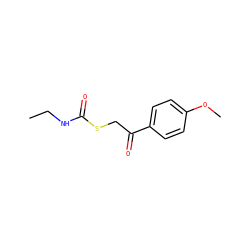 CCNC(=O)SCC(=O)c1ccc(OC)cc1 ZINC000040955134