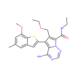 CCNC(=O)c1c(COCC)c(-c2cc3cc(C)cc(OC)c3s2)c2c(N)ncnn12 ZINC000220097405