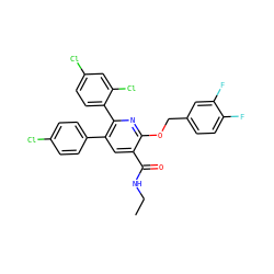 CCNC(=O)c1cc(-c2ccc(Cl)cc2)c(-c2ccc(Cl)cc2Cl)nc1OCc1ccc(F)c(F)c1 ZINC000028341759
