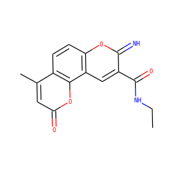 CCNC(=O)c1cc2c(ccc3c(C)cc(=O)oc32)oc1=N ZINC000653808350