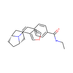 CCNC(=O)c1ccc(C=C2C[C@@H]3CC[C@H](C2)N3Cc2ccoc2)cc1 ZINC000028394116
