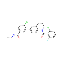 CCNC(=O)c1ccc(Cl)c(-c2ccc3c(c2)CCCN3C(=O)c2c(F)cccc2Cl)c1 ZINC000211182113