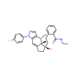 CCNC(=O)c1ccccc1CC[C@]1(O)CCC2=Cc3c(cnn3-c3ccc(F)cc3)[C@H](O)[C@@]21C ZINC000095607140