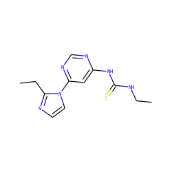 CCNC(=S)Nc1cc(-n2ccnc2CC)ncn1 ZINC001772636753