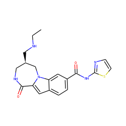 CCNC[C@@H]1CNC(=O)c2cc3ccc(C(=O)Nc4nccs4)cc3n2C1 ZINC000029125753
