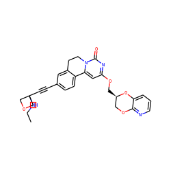 CCNC1(C#Cc2ccc3c(c2)CCn2c-3cc(OC[C@@H]3COc4ncccc4O3)nc2=O)COC1 ZINC000220198962