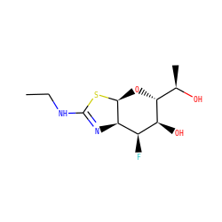 CCNC1=N[C@@H]2[C@H](F)[C@H](O)[C@@H]([C@@H](C)O)O[C@@H]2S1 ZINC000148842413