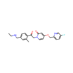 CCNCc1ccc(C(=O)Cn2ccc(OCc3ccc(F)cn3)cc2=O)c(C)c1 ZINC000169711394