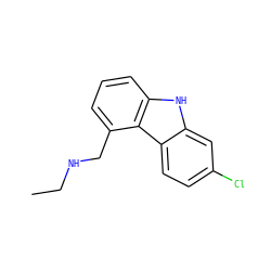 CCNCc1cccc2[nH]c3cc(Cl)ccc3c12 ZINC000653771406