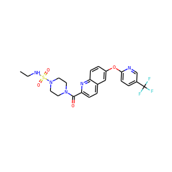 CCNS(=O)(=O)N1CCN(C(=O)c2ccc3cc(Oc4ccc(C(F)(F)F)cn4)ccc3n2)CC1 ZINC001772602013