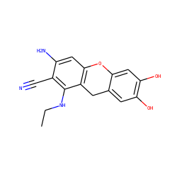CCNc1c(C#N)c(N)cc2c1Cc1cc(O)c(O)cc1O2 ZINC000473235323