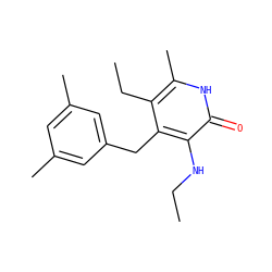 CCNc1c(Cc2cc(C)cc(C)c2)c(CC)c(C)[nH]c1=O ZINC000005886247