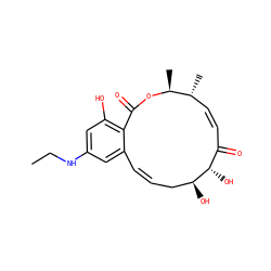 CCNc1cc(O)c2c(c1)/C=C/C[C@H](O)[C@@H](O)C(=O)/C=C/[C@@H](C)[C@H](C)OC2=O ZINC000207837966