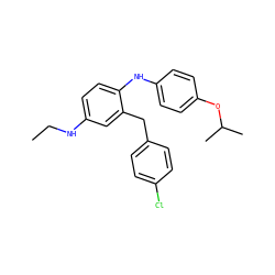 CCNc1ccc(Nc2ccc(OC(C)C)cc2)c(Cc2ccc(Cl)cc2)c1 ZINC000200064124