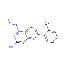 CCNc1nc(N)nc2nc(-c3ccccc3C(F)(F)F)ccc12 ZINC000034849608