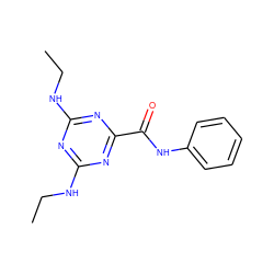 CCNc1nc(NCC)nc(C(=O)Nc2ccccc2)n1 ZINC000000806662