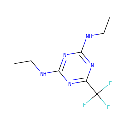 CCNc1nc(NCC)nc(C(F)(F)F)n1 ZINC000002031299