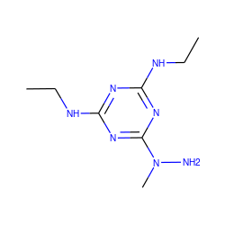 CCNc1nc(NCC)nc(N(C)N)n1 ZINC000000347827