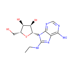 CCNc1nc2c(N)ncnc2n1[C@@H]1O[C@H](CO)[C@@H](O)[C@H]1O ZINC000013755470
